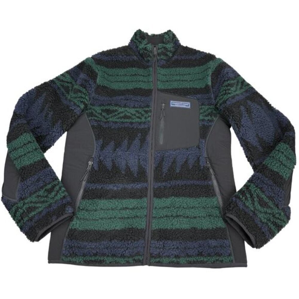 VINEYARD VINES Men's Sherpa Fleece Full-Zip Jacket Sz XS Tonal Nordic